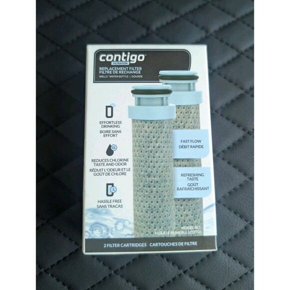 Contigo Filtration Wells Water Bottle Replacement Filter Set Of Two Cartridges - Picture 1 of 4